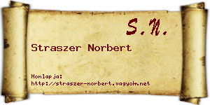 Straszer Norbert névjegykártya