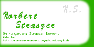 norbert straszer business card